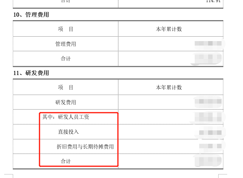 高新审计报告研发费用明细在附注与调整说明